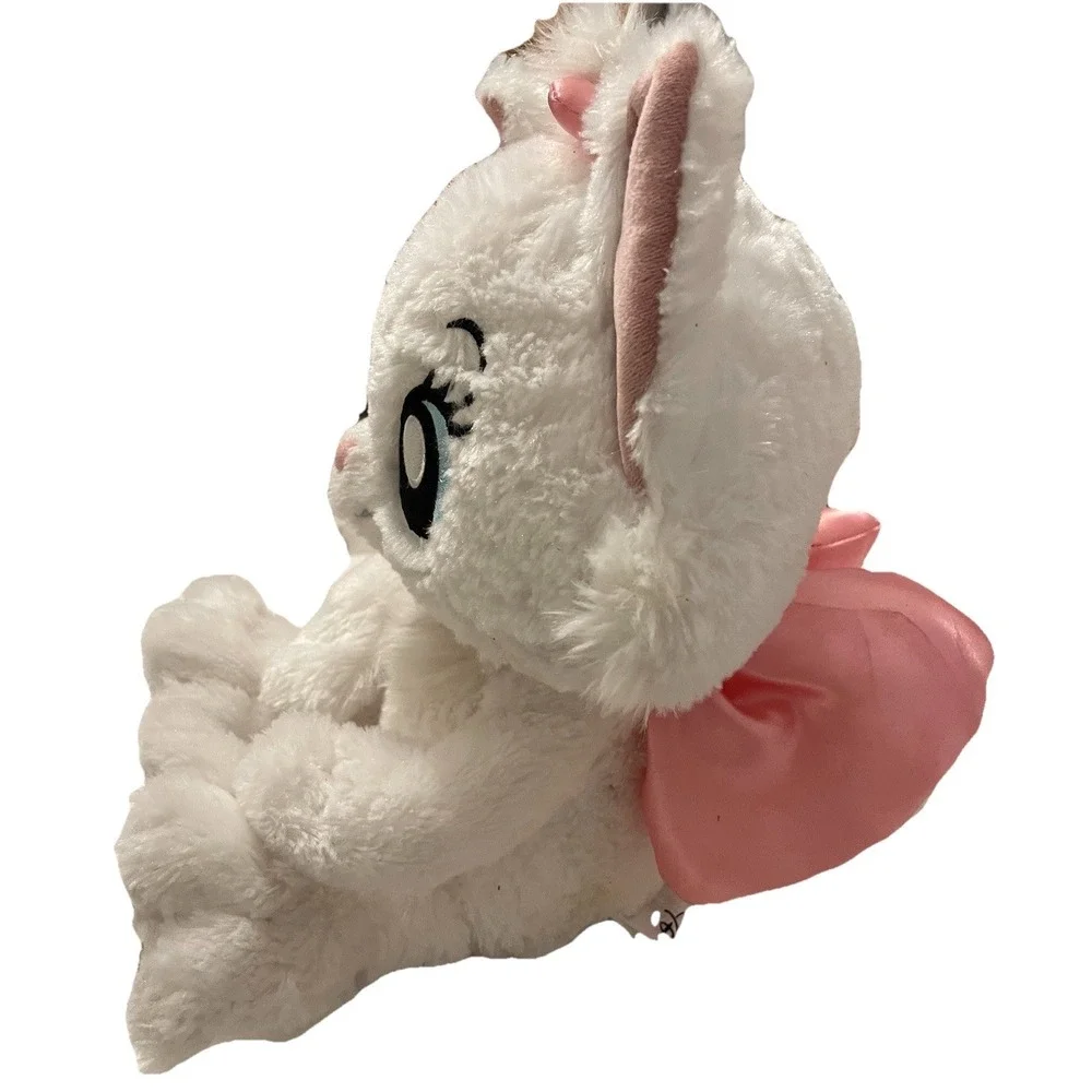 Disney Parks Aristocats Marie‎ Plush White Cat Pink Bows Big Feet Stuffed Animal